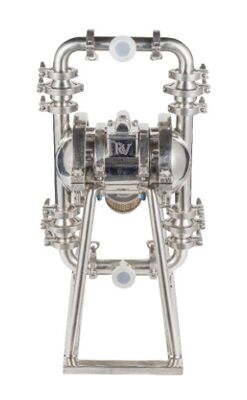 Pompa diafragma AODD stainless steel dengan tekanan maksimum 120psi dan aliran maksimum 150gpm untuk aplikasi industri