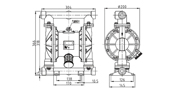 25mm 1 &quot;Tambahkan Pompa Diafragma Untuk Submersible Portabel Bubur Semen