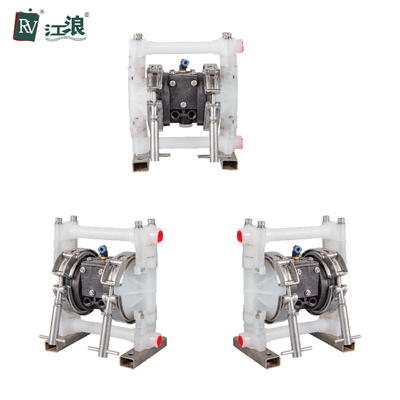 3/8 &quot;PTFE Ptfe Diaphragm Pump Air Dioperasikan Untuk Industri Asam Alkali